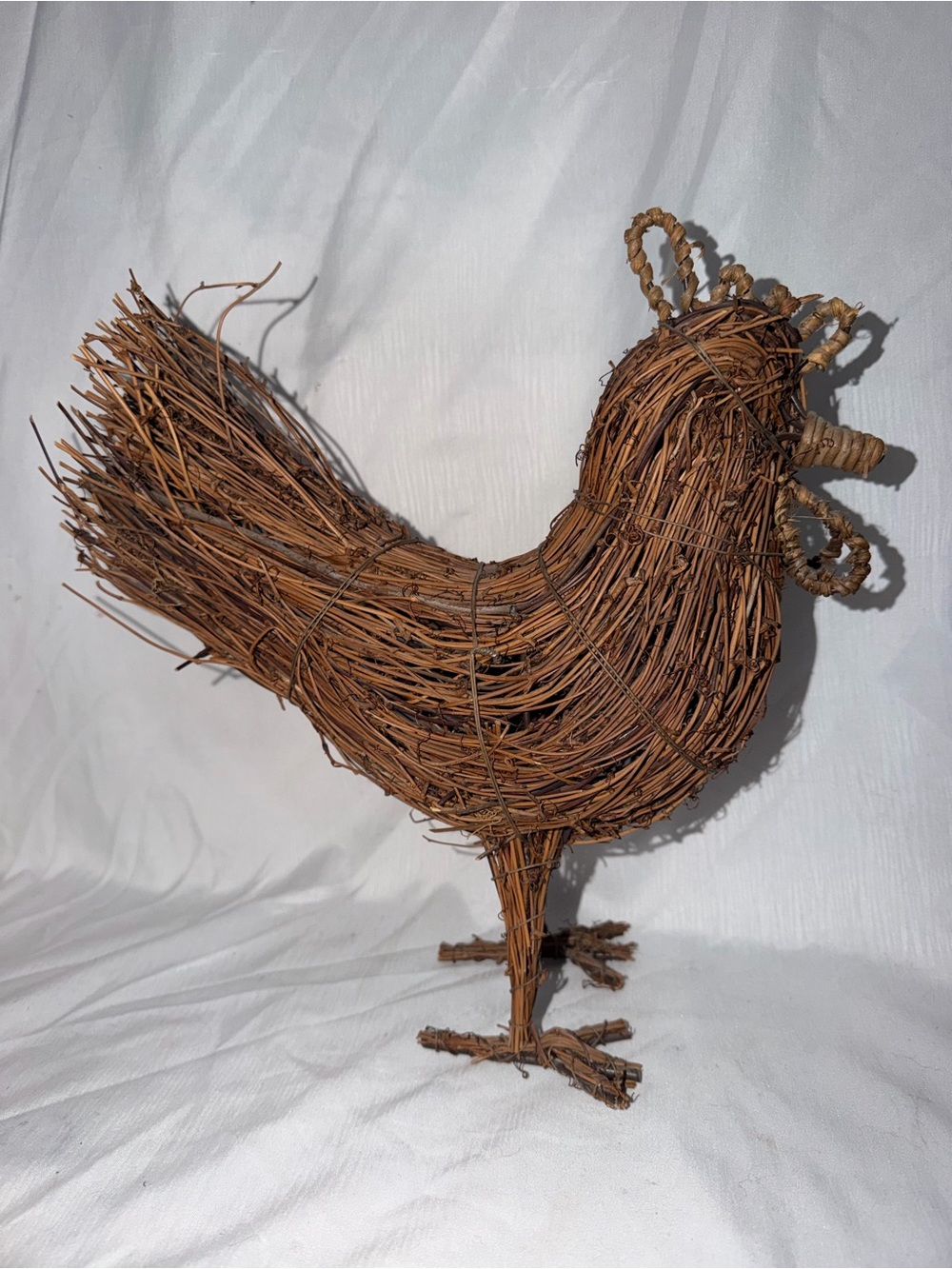 Vintage Rustic Grapevine / Twig Rooster Figurine Sculpture – 12" Tall - Picture 3 of 8